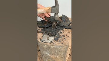 Breaking up slate ready to make a mosaic. #mosaicartist #shorts #slate