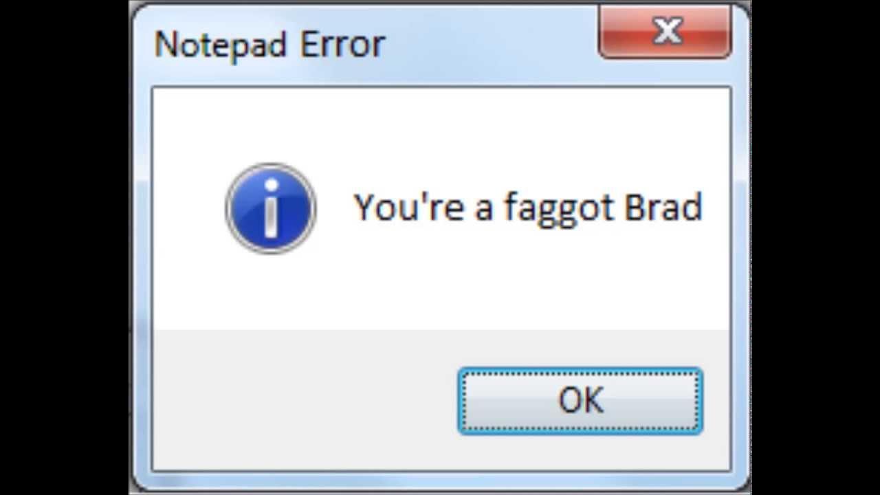 Notepad error YouTube