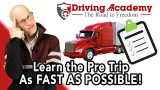 How to Learn the PreTrip Inspection as FAST AS POSSIBLE!  Driving Academy