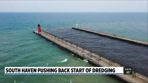 Choppy waves delay South Haven channel dredging