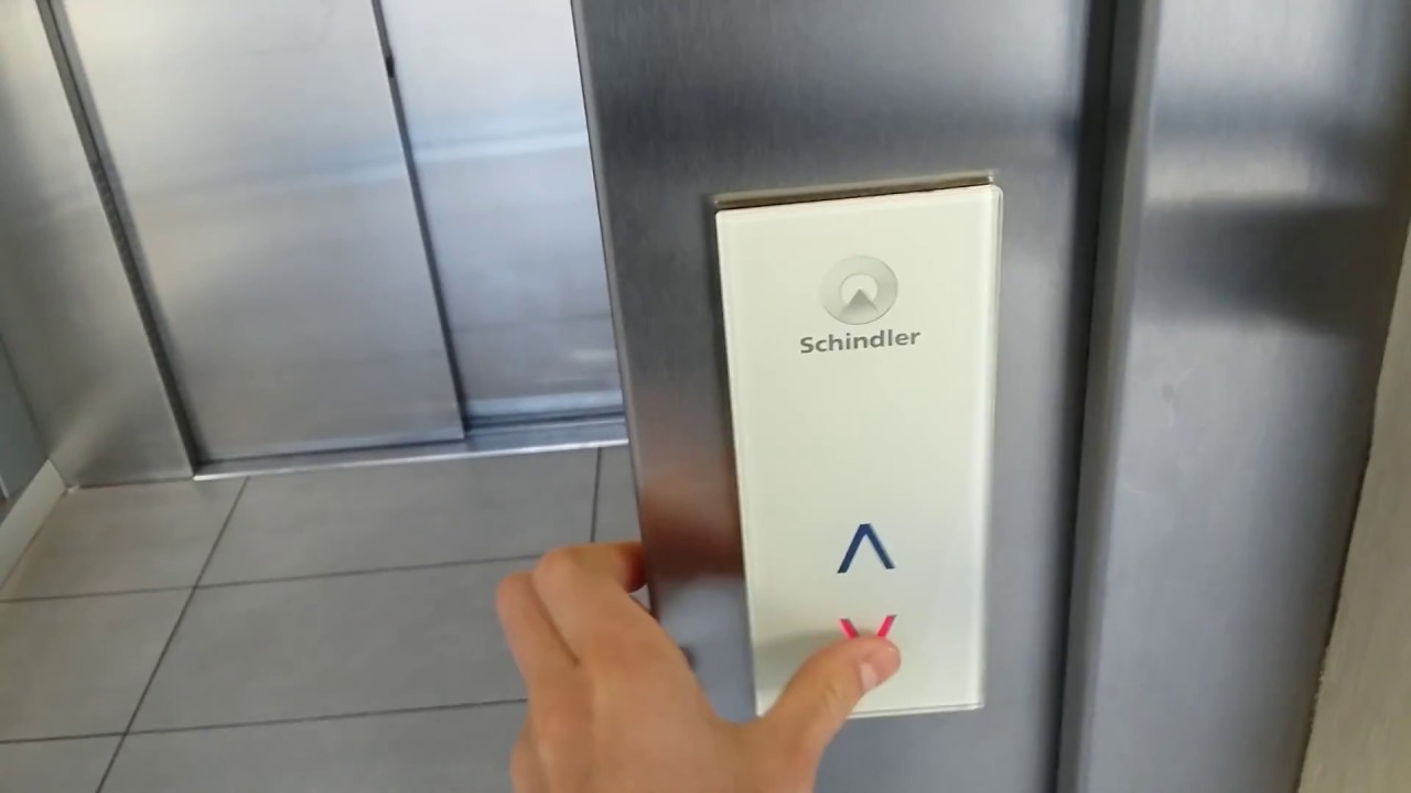 Schindler 3300 keypad (touch sensitive) traction elevator @ Nîmes, France