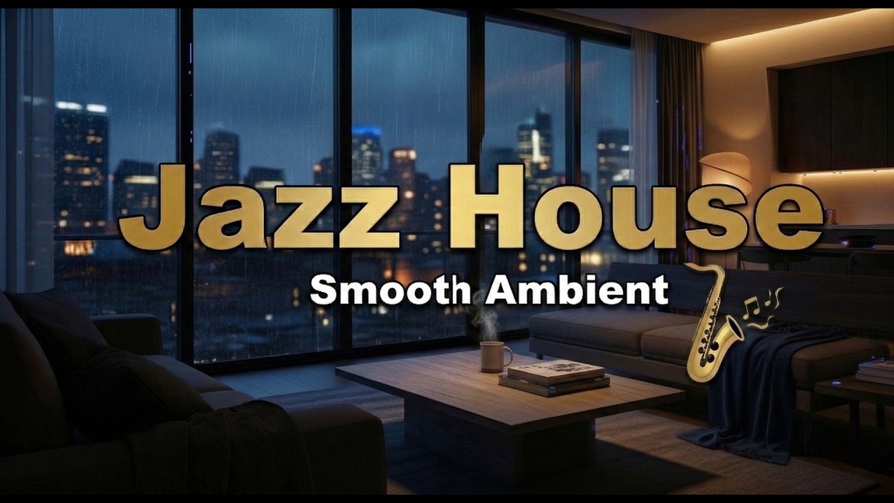 Rainy Night Apartment ☕ Deep House Jazz for Focus & Relax | Cozy Vibes (1 Hour)