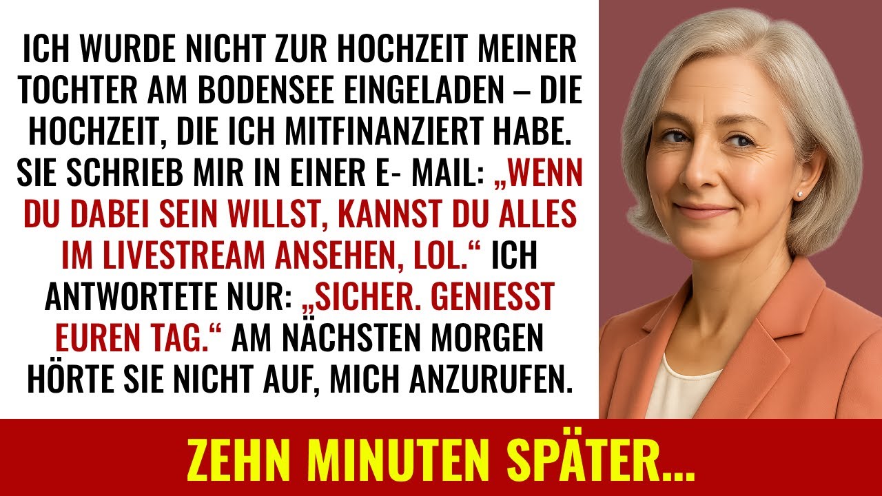Meine Tochter lud mich von ihrer Hochzeit aus – per E-Mail. Ab diesem Moment änderte sich alles.