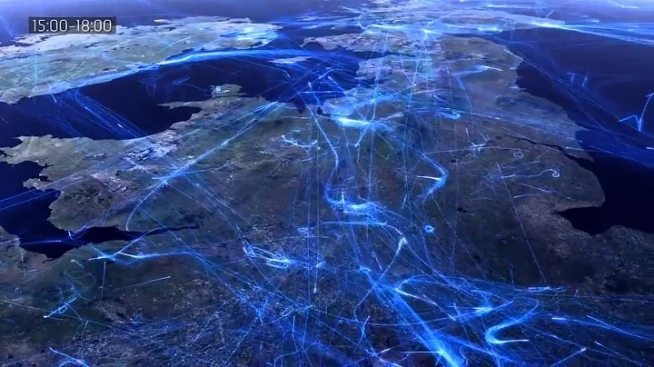 24 Hours European Flight Air Traffic Visualization (HD)