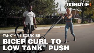 TANK M1 Push Sled Exercises: Bicep Curl to Low Tank Push