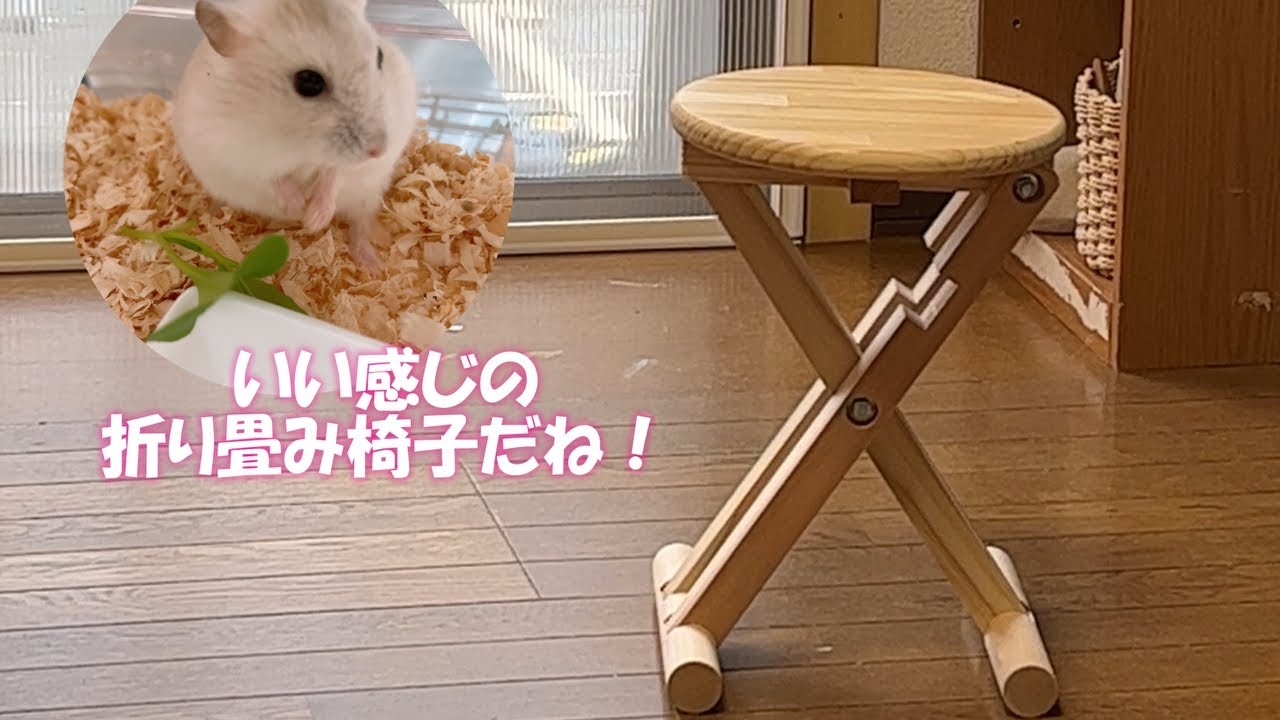 折り畳み椅子　自作　ちょっと腰を掛けるのに丁度いい【いい感じの折り畳み椅子】です。