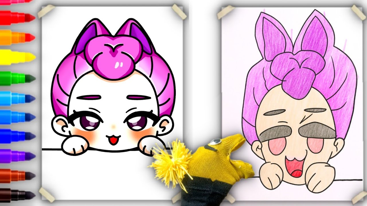 How to Draw Rumi Cute Easy | KPop Demon Hunters | My Drawing vs Mochul ...