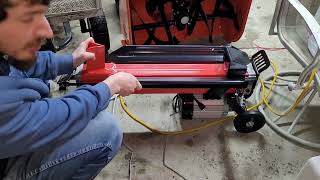 Harbor Freight Electric 5 Ton Log Splitter Unboxing And Demo (Not Review) Yet