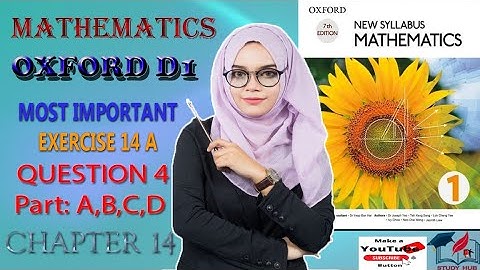 D1 Math Oxford Chapter 14 Exercise 14 A QUESTION NO 4 Part No A,B,C,D complete Solution