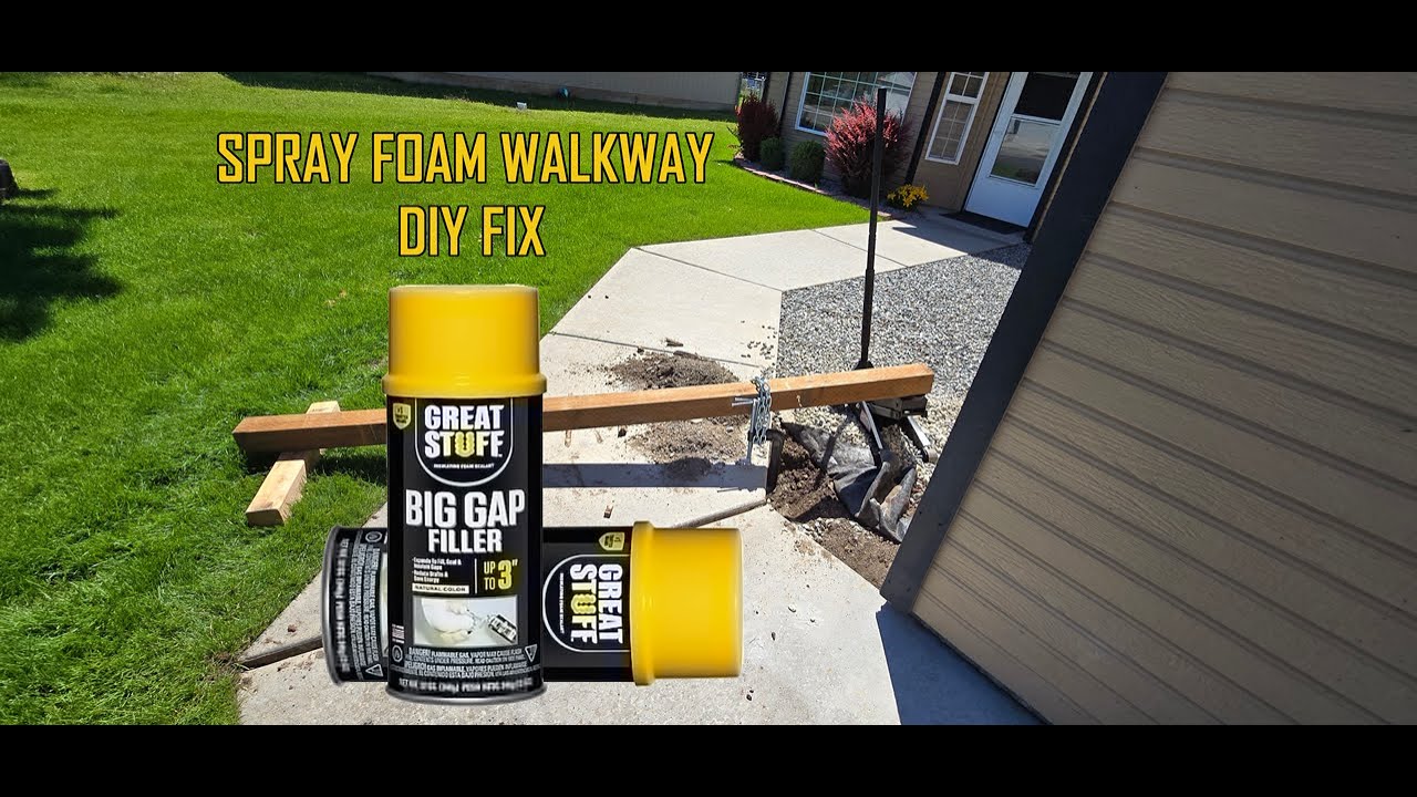 Sunken Concrete Walkway Spray Foam Fix DIY YouTube