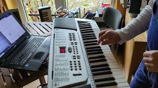 Playing some sad disco on the split personality keyboard