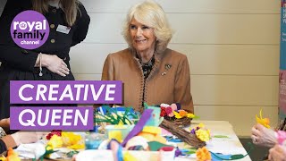 Creative Queen Camilla Crafts Wreath at Shrewsbury Flaxmill Maltings