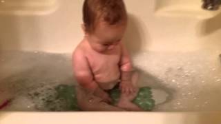 Aaron's first bubble bath 4/29/16