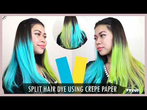 ちりめん紙で髪をまとめる方法||クレープ紙染毛剤チュートリアル