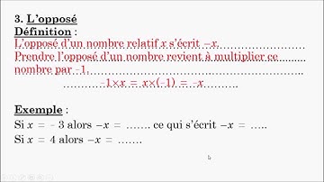 Niveau 4ème : CL2 - Opposé d
