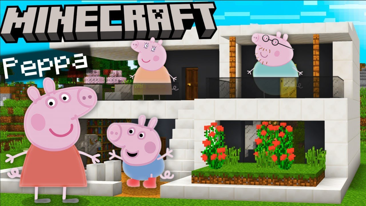 Peppa Pig Build A Modern House in Minecraft