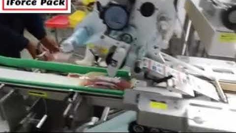 Automatic market food meat fruit tray box top labeling machine with scanning feedback system