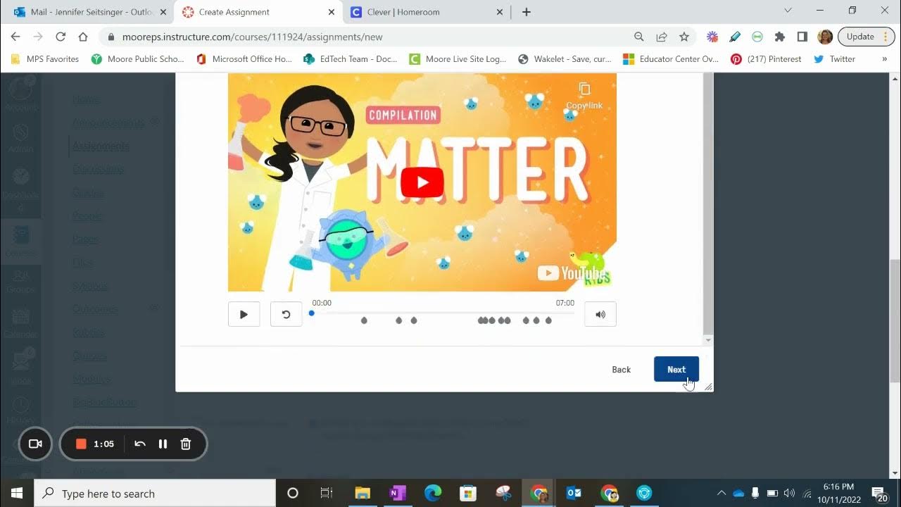 EdPuzzle & Canvas External Tool YouTube