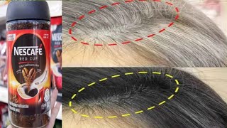 White hair to Black hair with herb &amp; coffee | gray hair dye in 3 minutes | gray hair lady