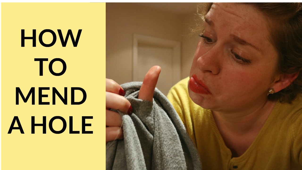 How to Mend A Hole Without a Machine Beginner Sewing Tutorial 4 YouTube