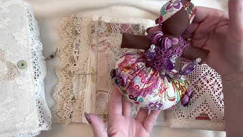 Fabric Junk Journal Tutorial Process Video Series - Part 4 tags, mini journals & envelopes
