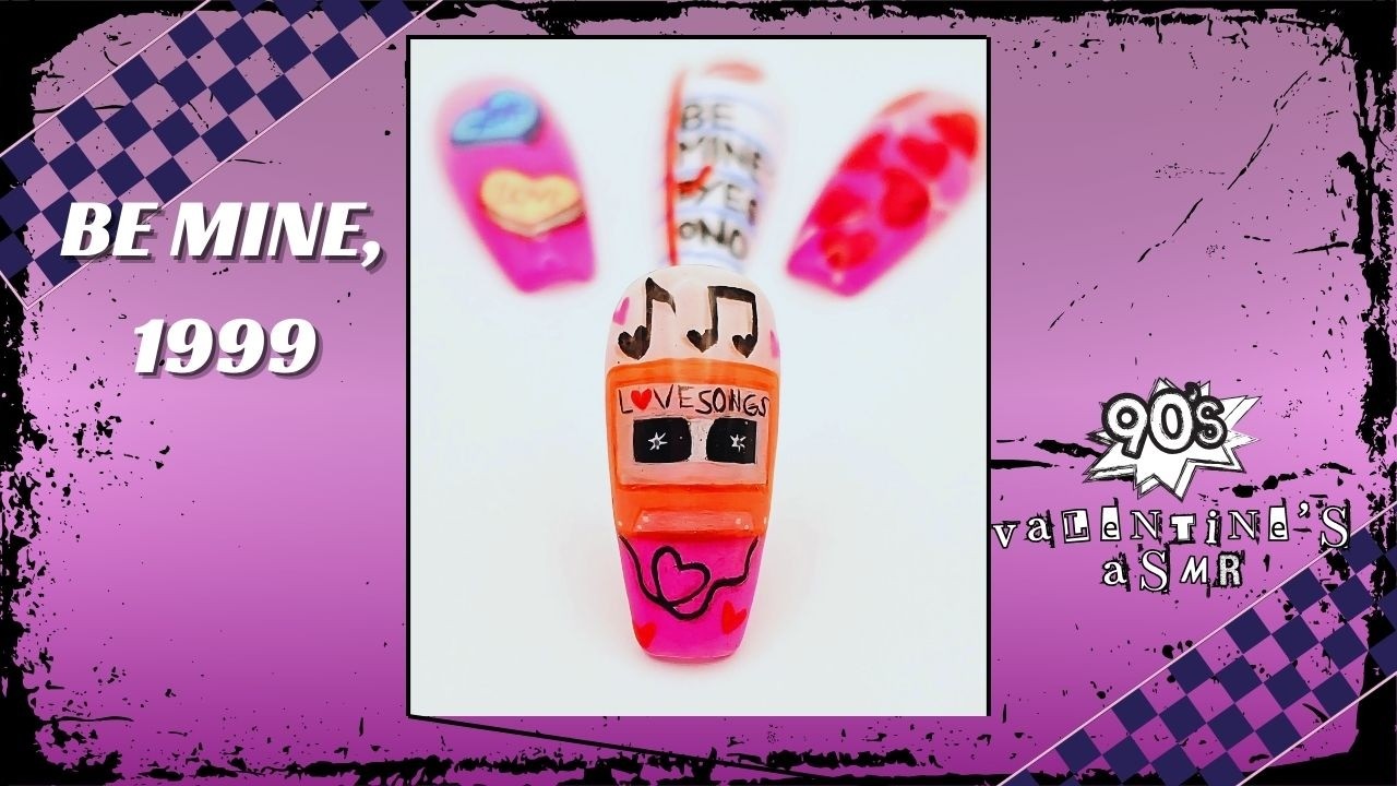 Be Mine, 1999 💌 | 90s Inspired Valentine’s Day Press-On Nails (ASMR Time Lapse)