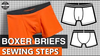 BOXER Briefs for Men DIY - Complete Sewing Steps / PDF Patterns Boutique Sew Along