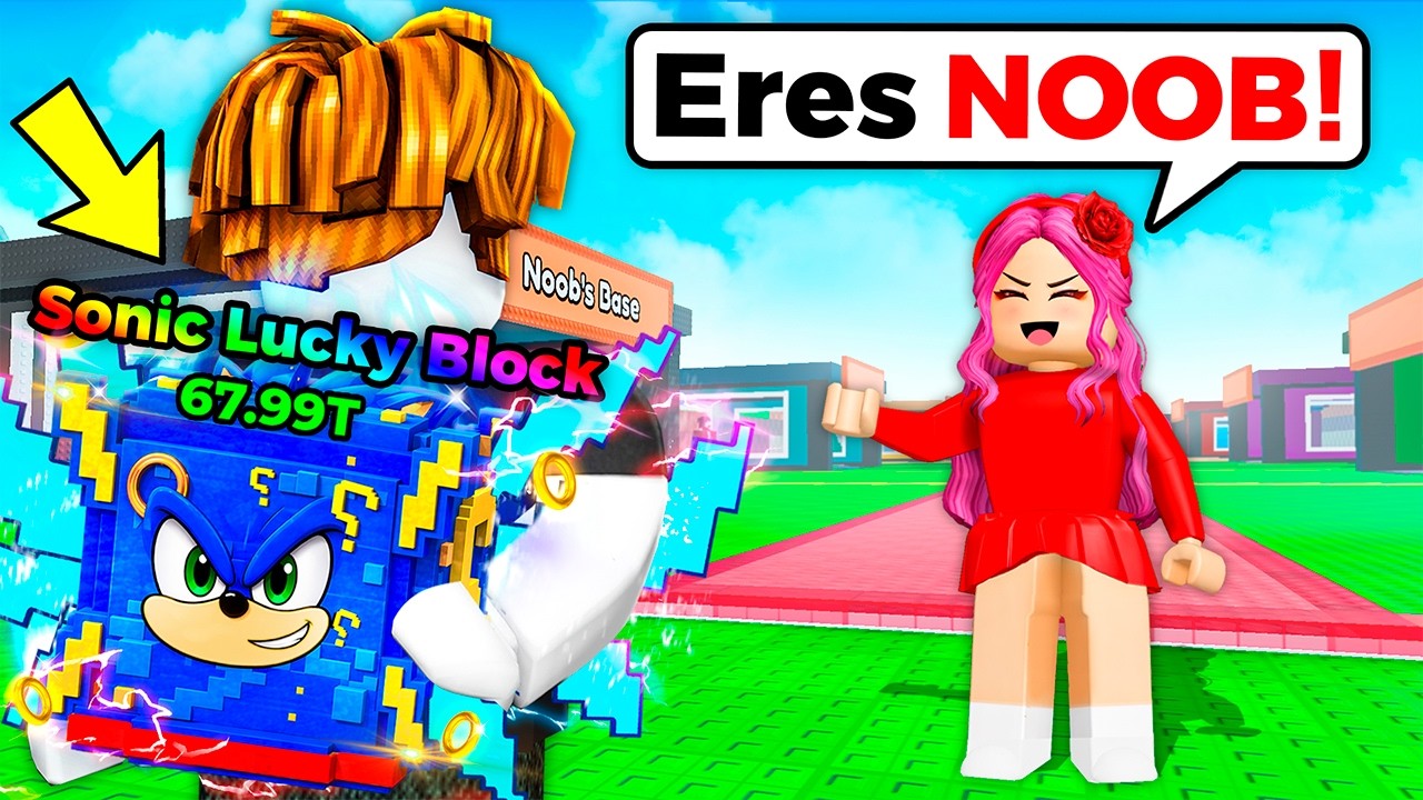 Fingí ser NOOB y Usé LUCKY BLOCK OP (0.01%)