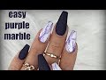 PURPLE MATTE MARBLE NAILS 💜