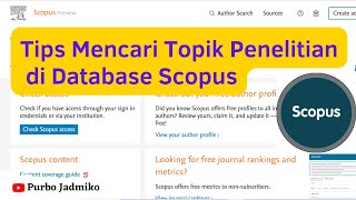 Tips for Finding Research Topics in the Scopus Database #scopus #submitjournal