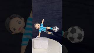 Standing Football player Fondant art⚽️👏 #cakescooksandvlogs #cake #ytshorts #viral #trending
