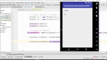 Pass Data to An other Activity By using Java Class | List View  | Part 4| Android |