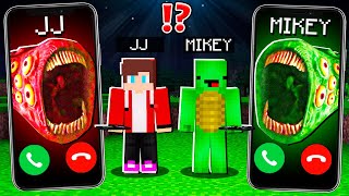 JJ Train Eater vs Mikey Train Eater CALLING to MIKEY and JJ  in Minecraft Maizen