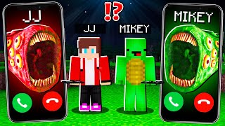 JJ Train Eater vs Mikey Train Eater CALLING to MIKEY and JJ - in Minecraft Maizen