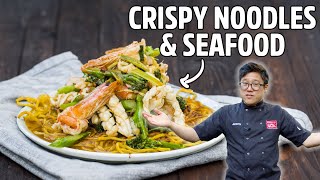 Delicious Seafood & Crispy Noodle Recipe!