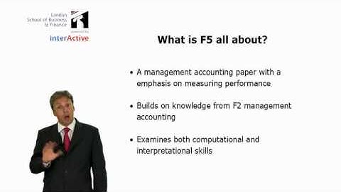 LSBF ACCA F5: Introduction to the Paper