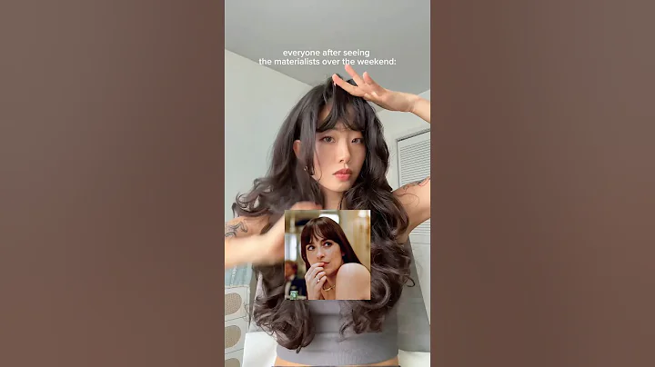 cutting front bangs (inspired by Dakota Johnson 🤭) #diyhair thumbnail