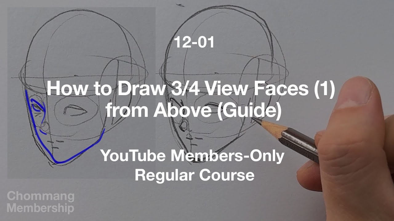 12-01 How to Draw 3/4 View Faces (1) from Above (Guide) - YouTube