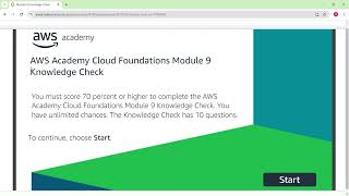 AWS Academy Cloud Foundations Module - 9 Knowledge Check