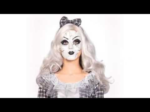 Om Highland Fremtrædende Creepy Halloween broken doll porcelain costume plus size - YouTube