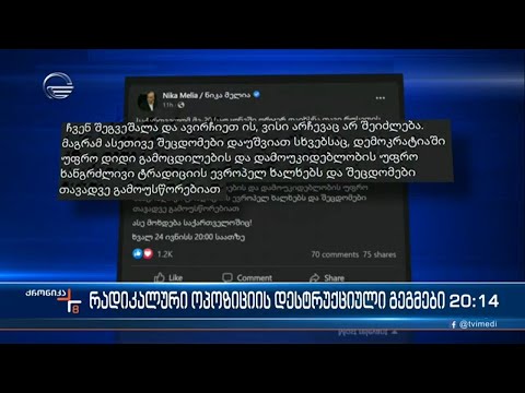 რადიკალური ოპოზიციის დესტრუქციული გეგმები