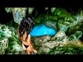 Swimming in Underground Tide Pool - Rock Fishing is Dangerous - Surfing on a Tropical Island