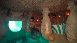 How To Build Tнe Survival Temple Secret Underground House Water Slide To Swimming Pool