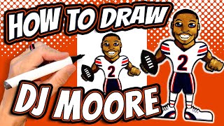 How to Draw DJ Moore - Chicago Bears NFL Football Player
