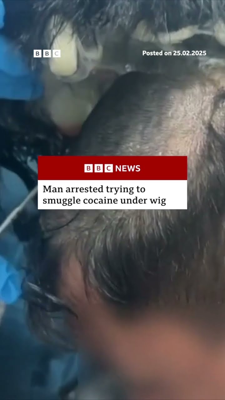 A man was caught trying to smuggle drugs under a wig while boarding a flight. #Colombia #BBCNews