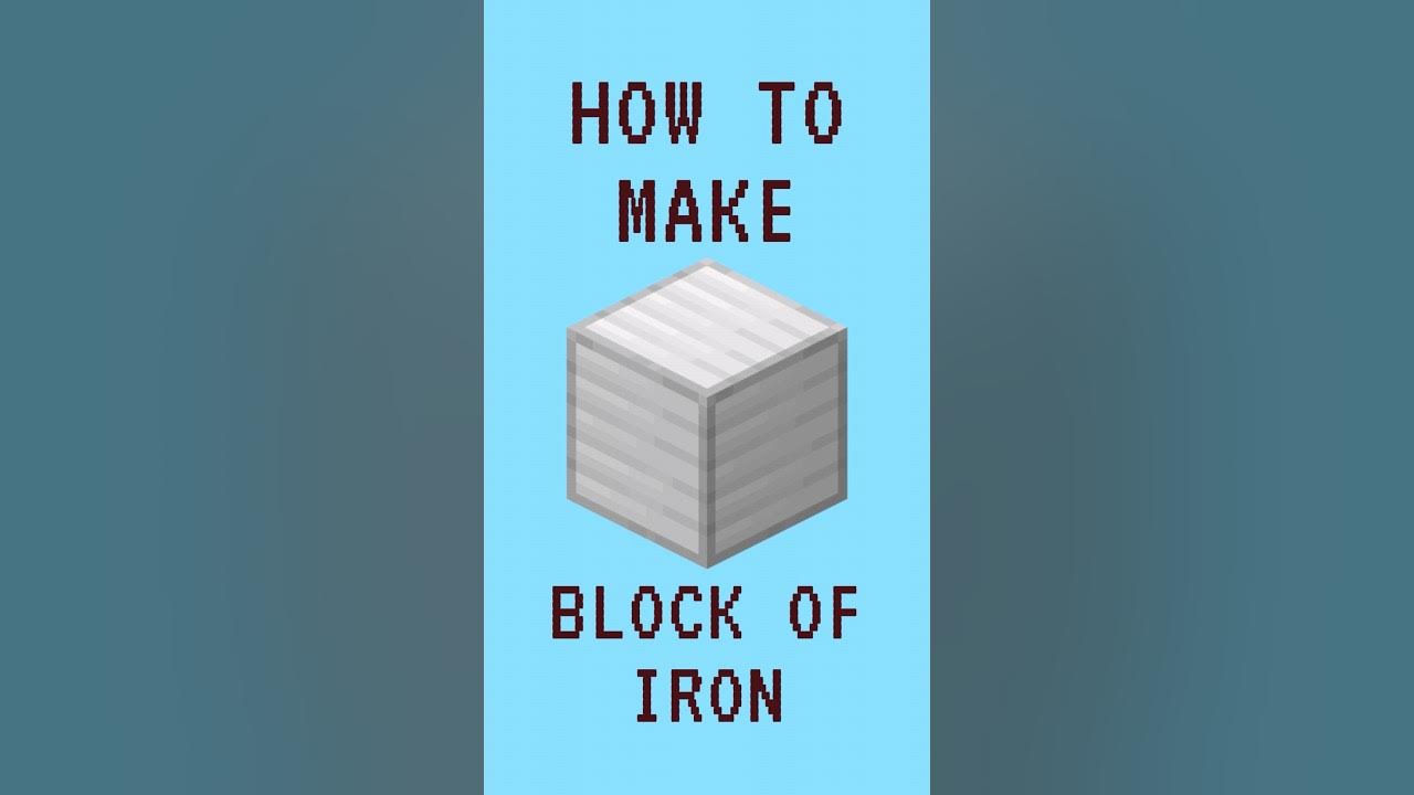 Minecraft How to Make Block of Iron shorts minecraft YouTube
