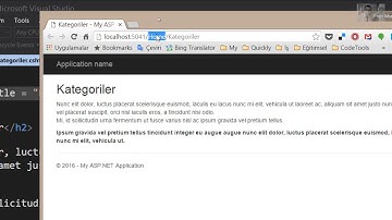 ASP.NET MVC Proje Oluşturma Controller ve View Bölüm 2