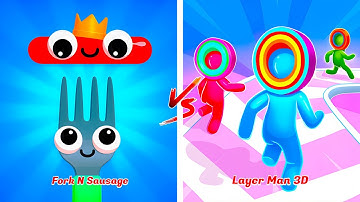 Fork N Sausage vs Layer Man ✨🧀 Max Level Gameplay Walkthrough Android iOS Update J2L7