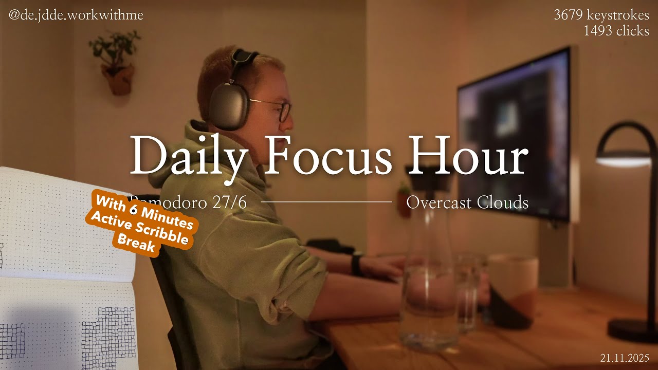 Daily Focus Hour | 2025-11-21T04:58:18 | Work With Me | Pomodoro 27/6 ...