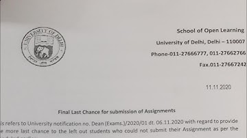 SOL DU Final last chance for submission of assignment 2020